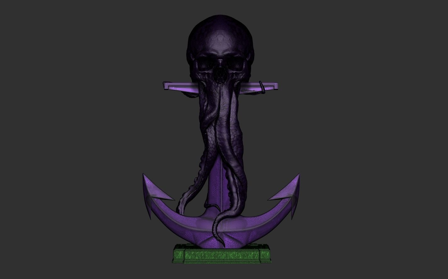 Skull Tentacle Anchor 3D print model_20