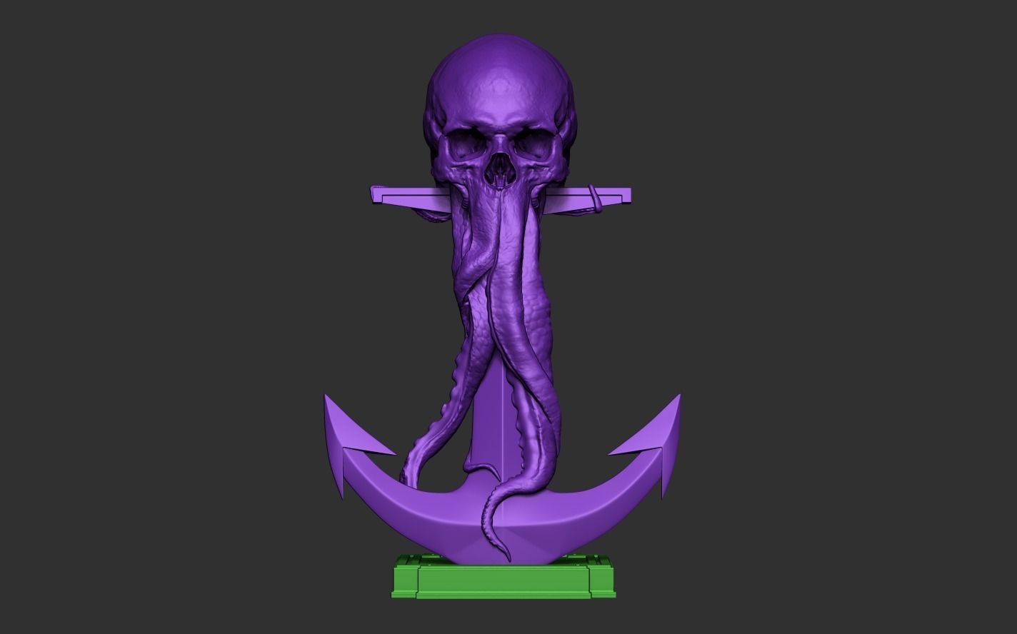 Skull Tentacle Anchor 3D print model_19