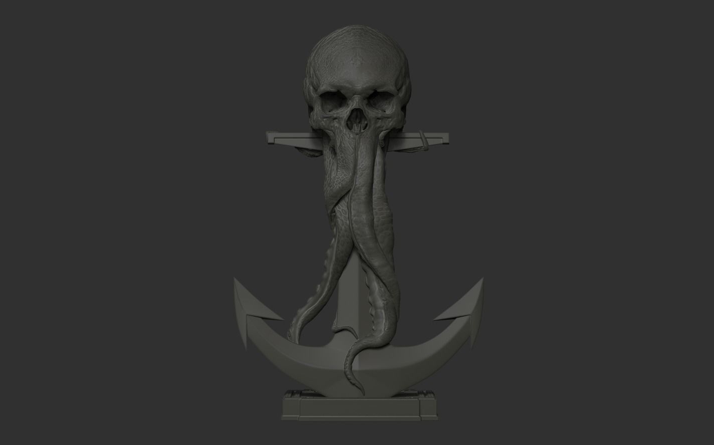 Skull Tentacle Anchor 3D print model_17