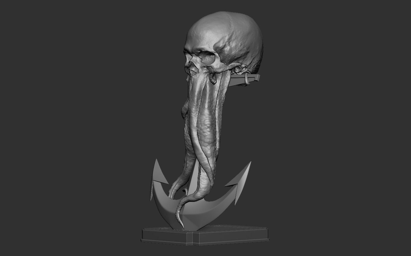 Skull Tentacle Anchor 3D print model_11