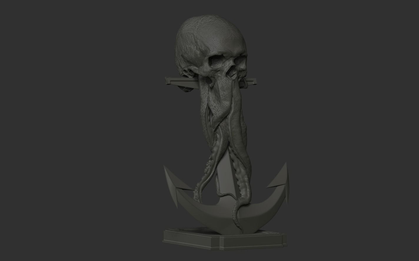 Skull Tentacle Anchor 3D print model_16