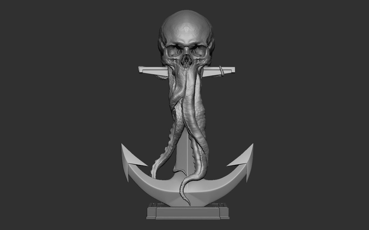 Skull Tentacle Anchor 3D print model_9