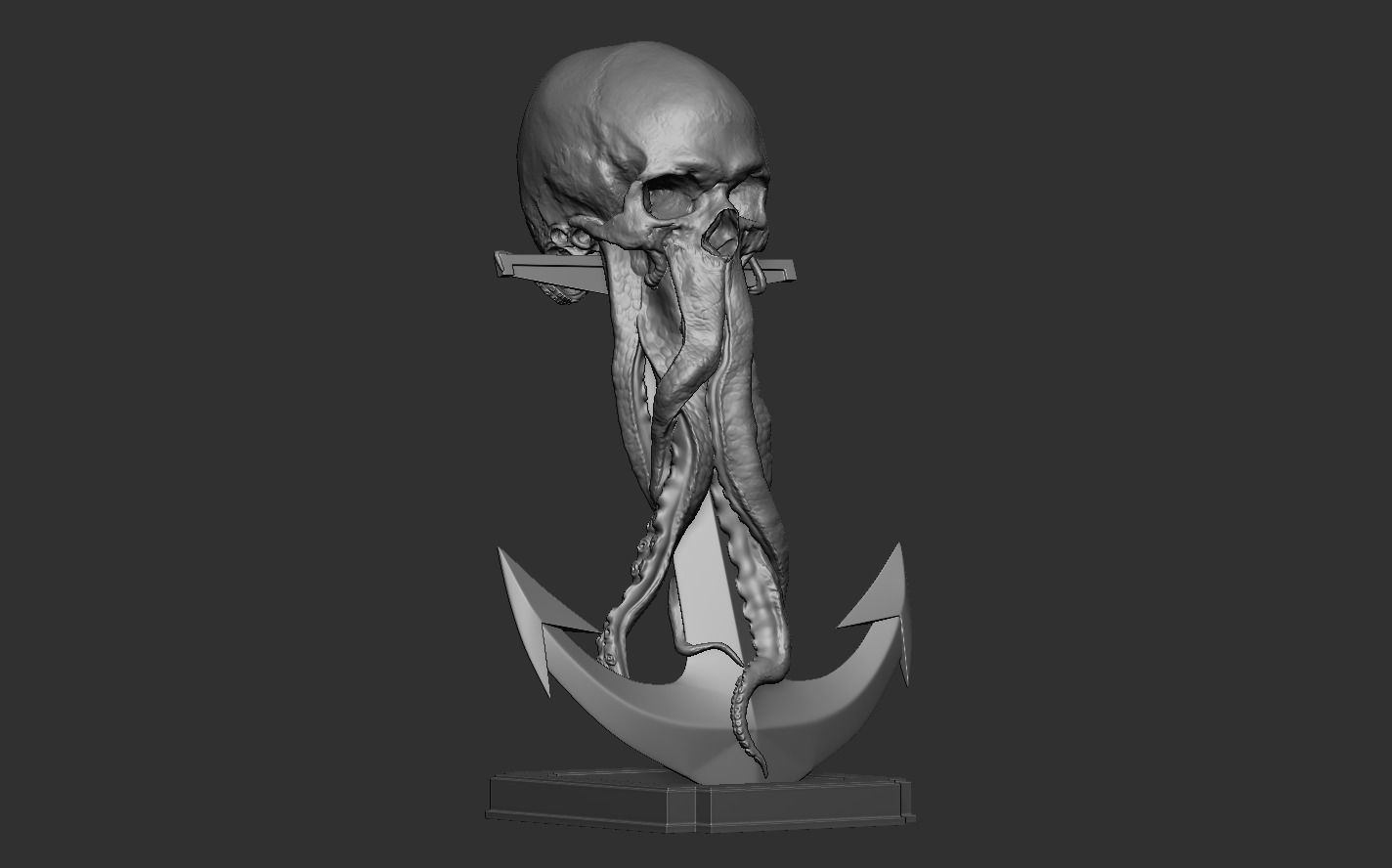 Skull Tentacle Anchor 3D print model_10