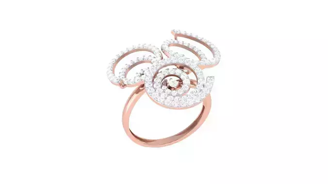 High Jewelry Spiral Wire Diamond Cocktail Ring 3dm stl obj