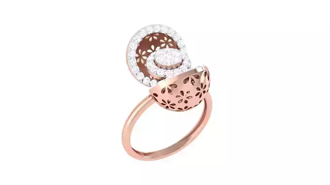 Treasure Box High Jewelry Diamond Cocktail Ring 3dm stl obj