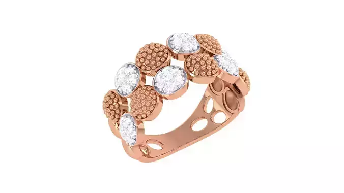 High Jewelry Dot Diamond Cocktail Ring 3dm stl obj