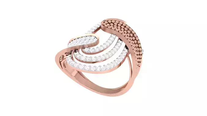 High Jewelry Diamond Cocktail Ring 3dm stl obj