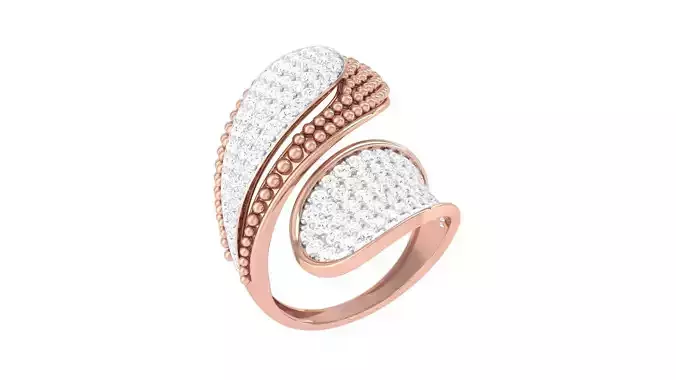 High Jewelry Diamond Cocktail Ring 3dm stl obj