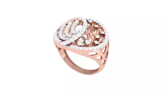 High Jewelry Diamond Cocktail Ring 3dm stl obj