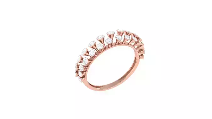 High Jewelry Flower Diamond Cocktail Ring 3dm stl obj 3D print model