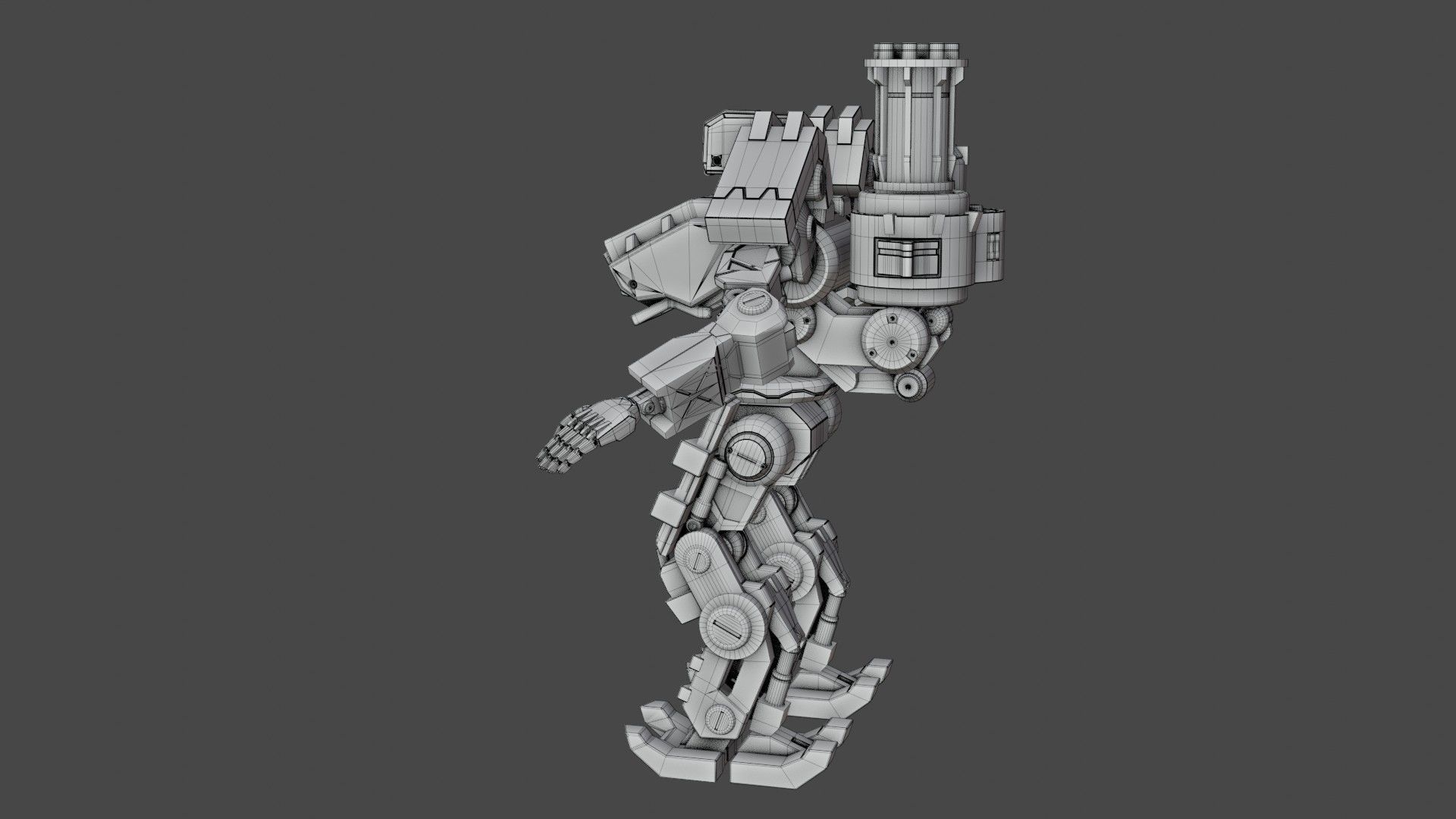 Bastion rigged robot Overwatch Low-poly 3D model_11