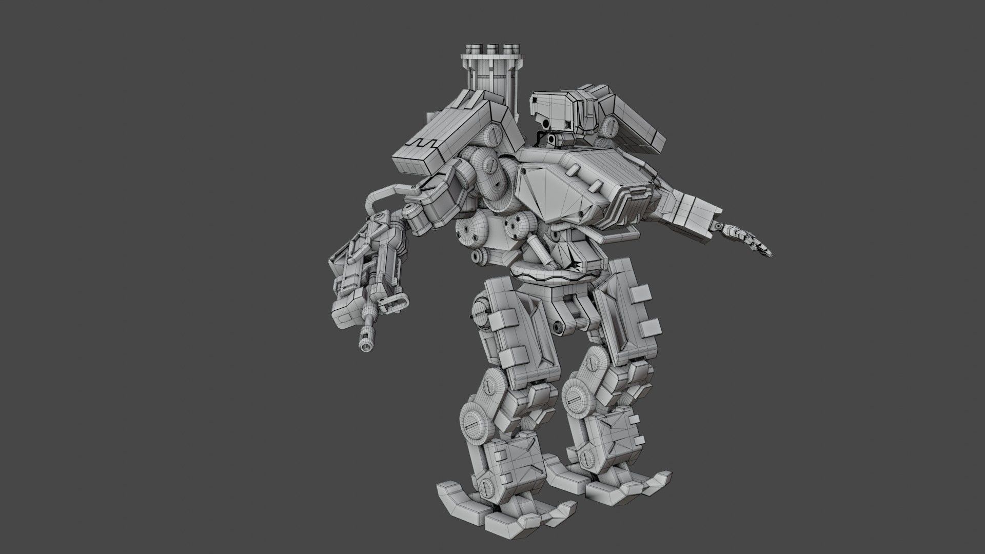 Bastion rigged robot Overwatch Low-poly 3D model_8