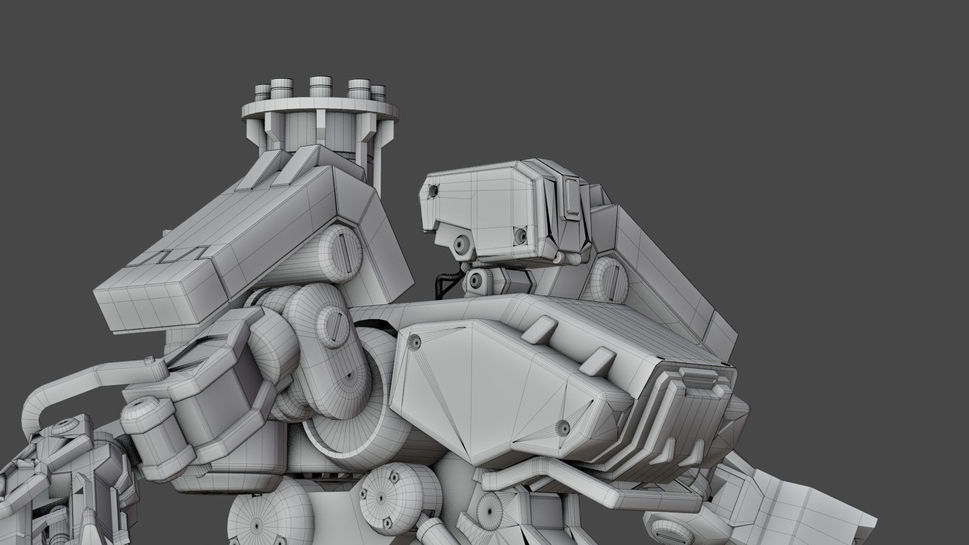 Bastion rigged robot Overwatch Low-poly 3D model_10