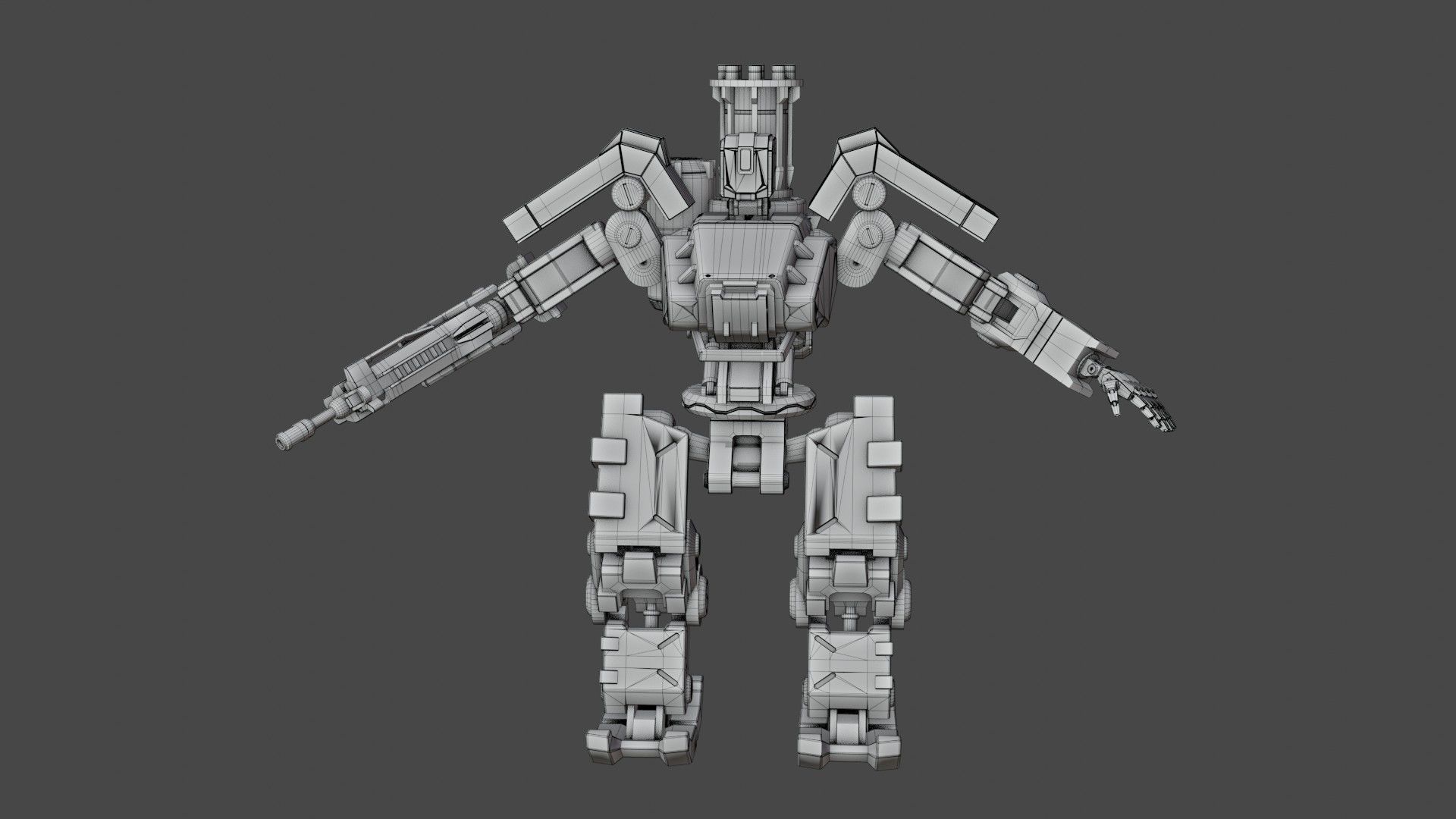 Bastion rigged robot Overwatch Low-poly 3D model_7