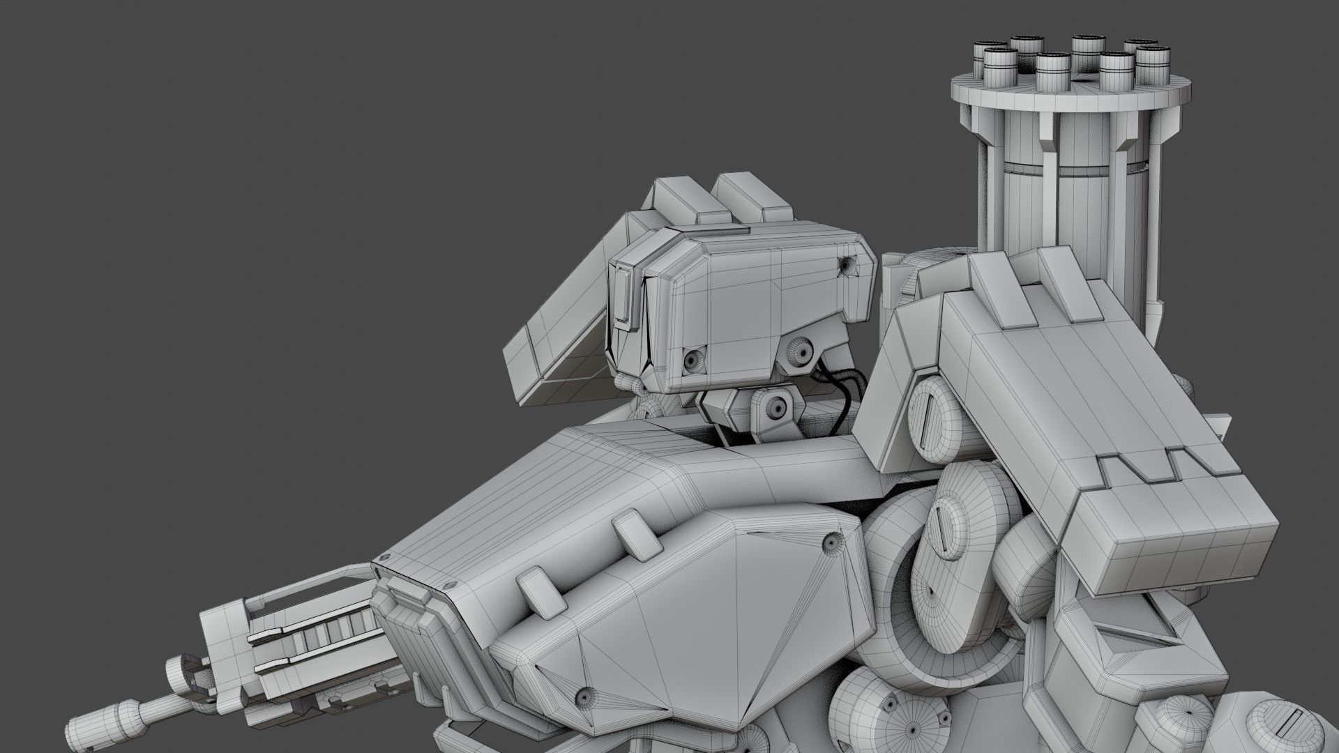 Bastion rigged robot Overwatch Low-poly 3D model_9