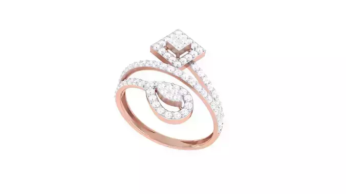 High Jewelry Diamond Cocktail Ring 3dm stl obj