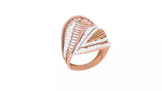 High Jewelry Mesh Diamond Cocktail Ring 3dm stl obj