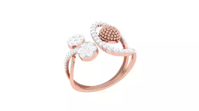 High Jewelry Diamond Cocktail Ring 3dm stl obj