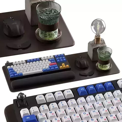 Keyboard And Mouse Set 001 3D model