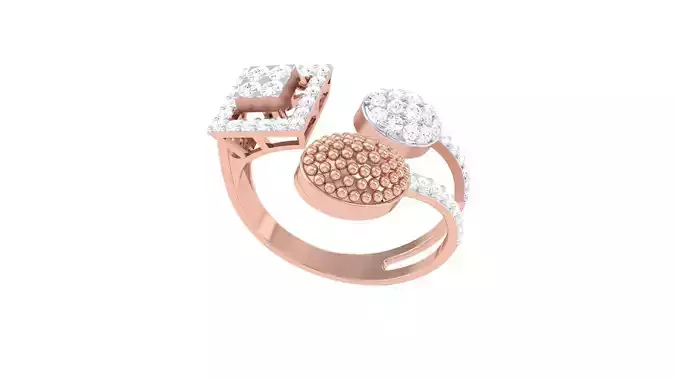 High Jewelry Diamond Cocktail Ring 3dm stl obj