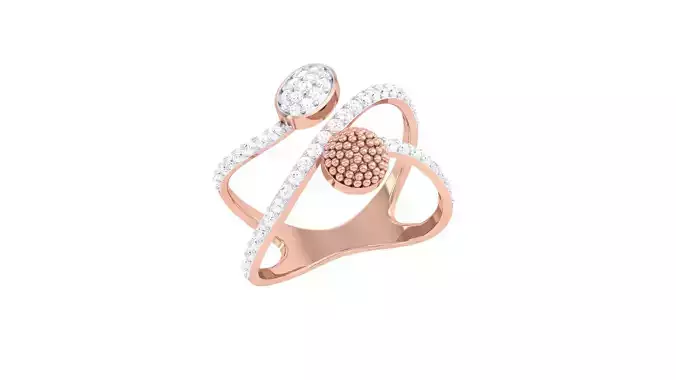 High Jewelry Wire Diamond Cocktail Ring 3dm stl obj 3D print model