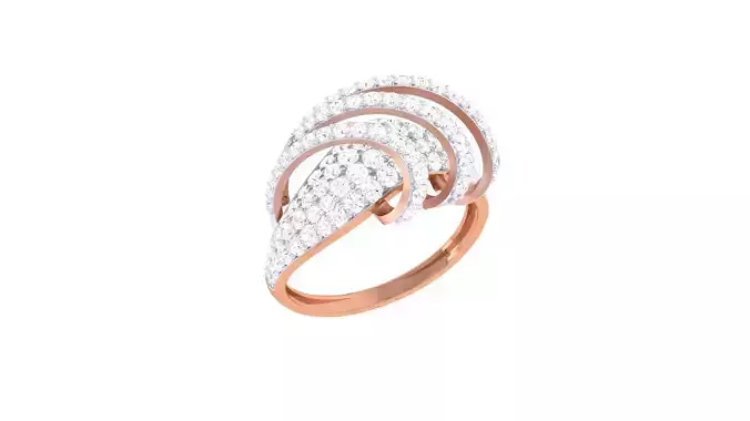 High Jewelry Diamond Cocktail Ring 3dm stl obj