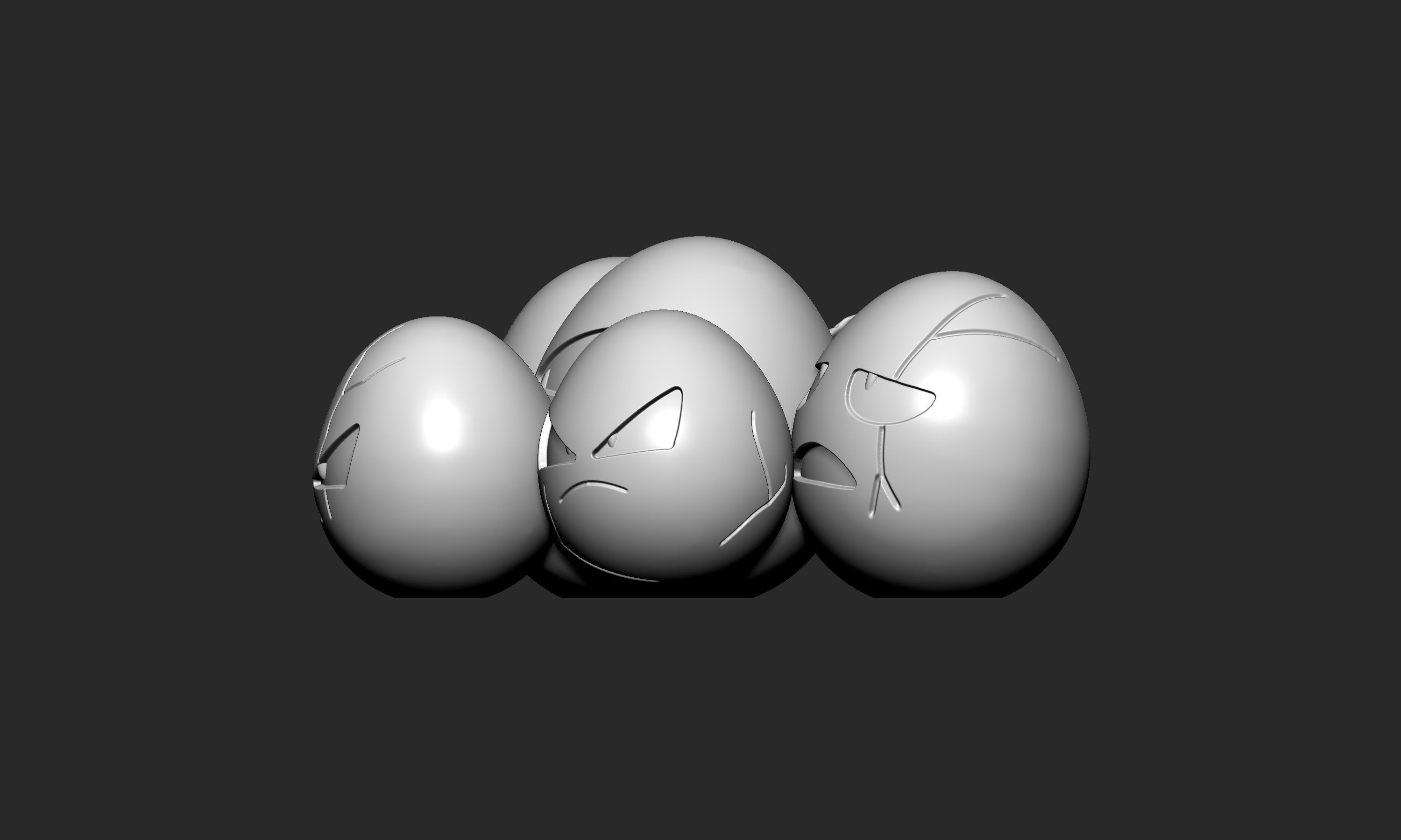 Pokemon - Exeggcute 3D print model_3