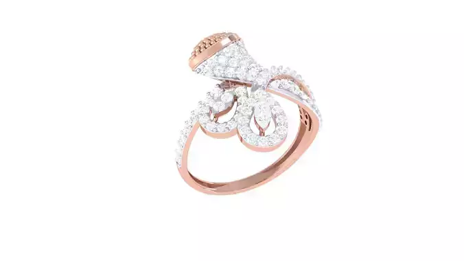 High Jewelry Diamond Cocktail Ring 3dm stl obj