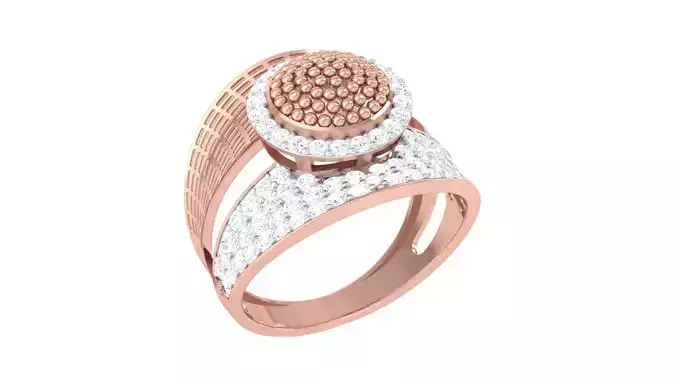 High Jewelry Diamond Cocktail Ring 3dm stl obj