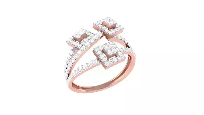 High Jewelry Diamond Cocktail Ring 3dm stl obj