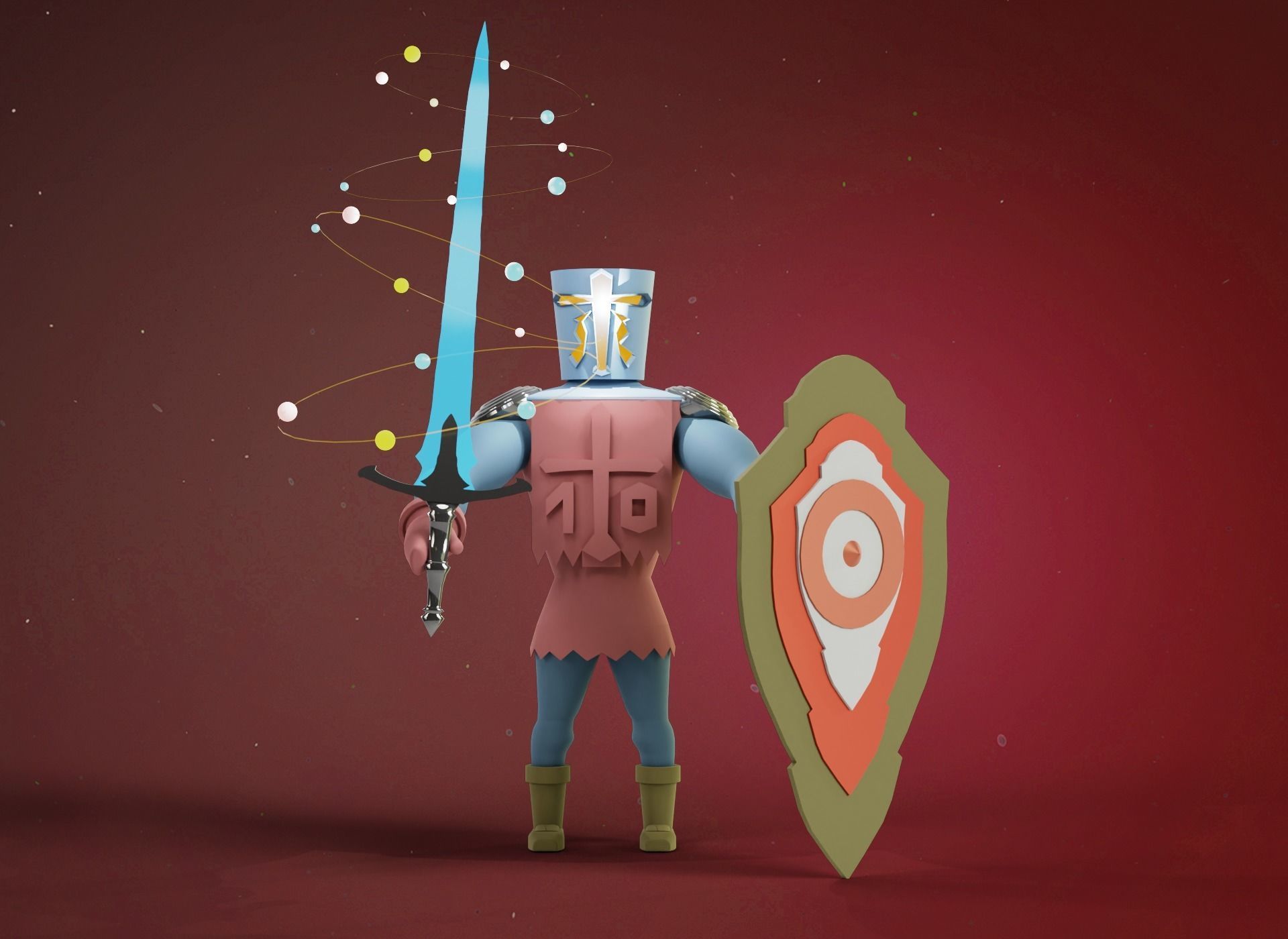 knight with sword and shield 3D model | CGTrader