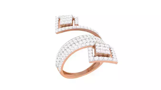 High Jewelry Diamond Cocktail Ring 3dm stl obj
