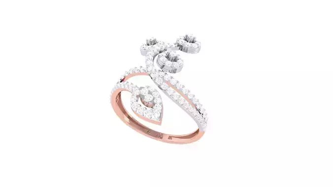 High Jewelry Diamond Cocktail Ring 3dm stl obj