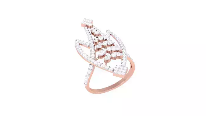 High Jewelry Diamond Cocktail Ring 3dm stl obj