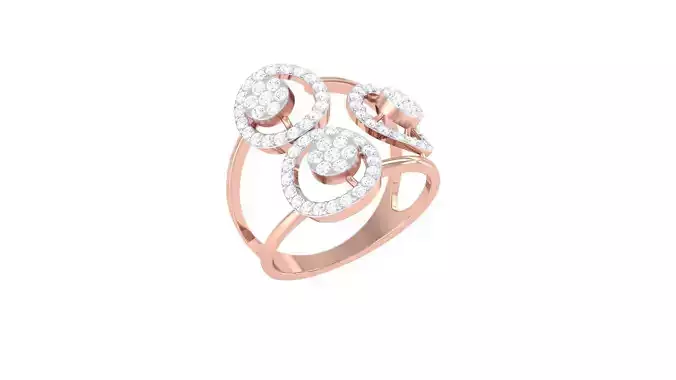 High Jewelry Diamond Cocktail Ring 3dm stl obj