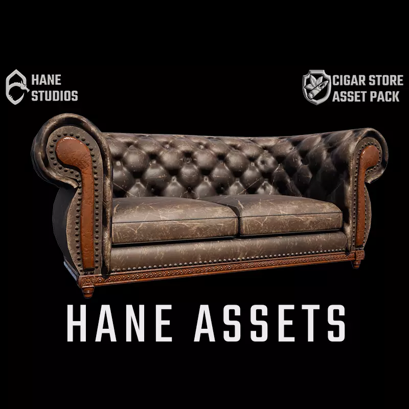 Vintage Chesterfield Sofa - Classic Low-poly 3D model