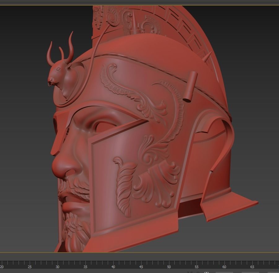 Ceremonial Corinthian - Roman Style General Helmet with Mask 3D print model_6