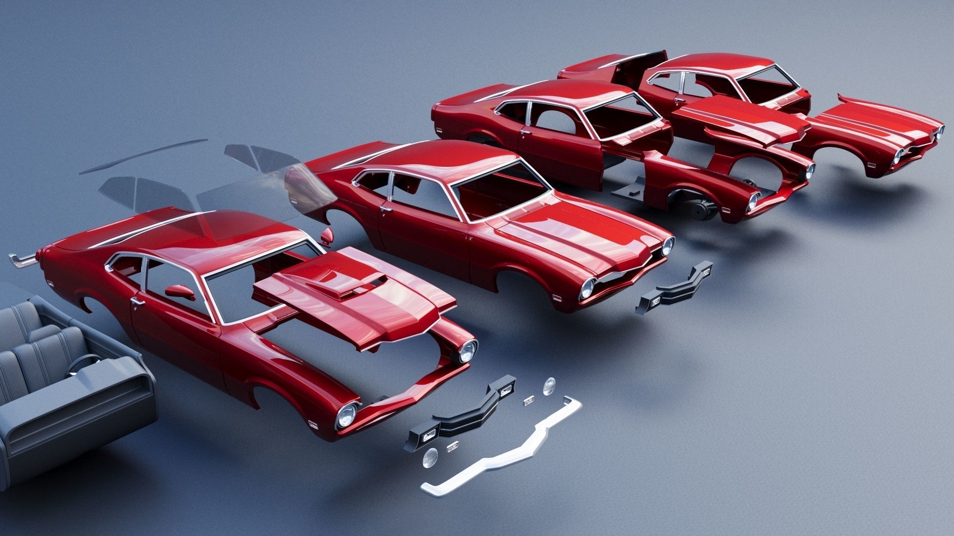 Mercury Comet 1971 3D print model_18