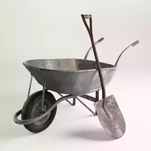 Wheelbarrow  Free low-poly 3D model