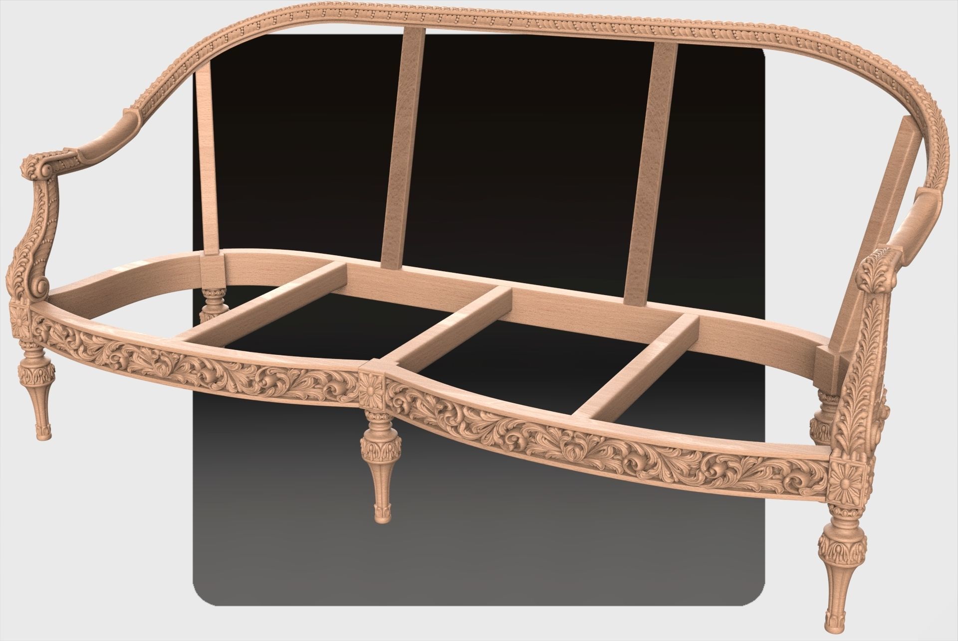 Carved canape for cnc 1 3D model_1