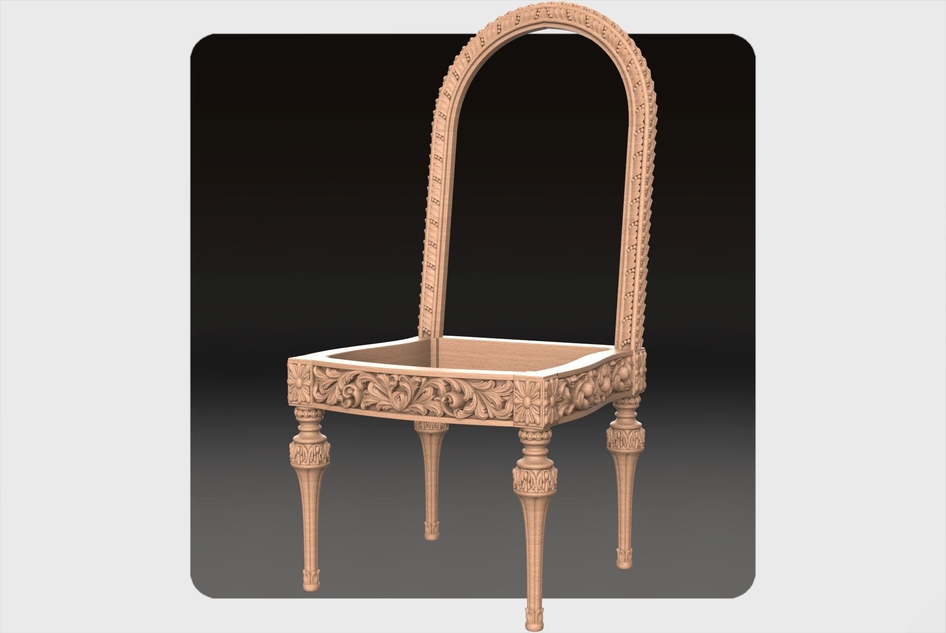 Carved chair for cnc 1 3D model_1