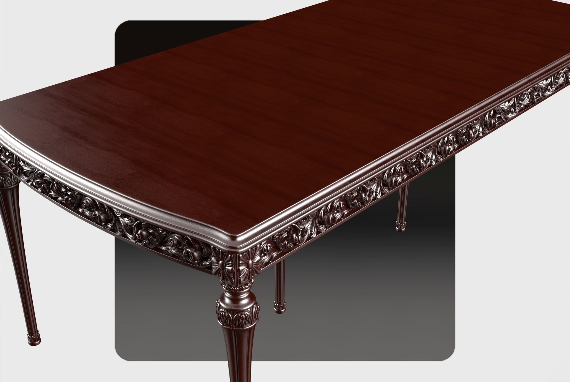 Carved dinner table for cnc 1 3D model_6