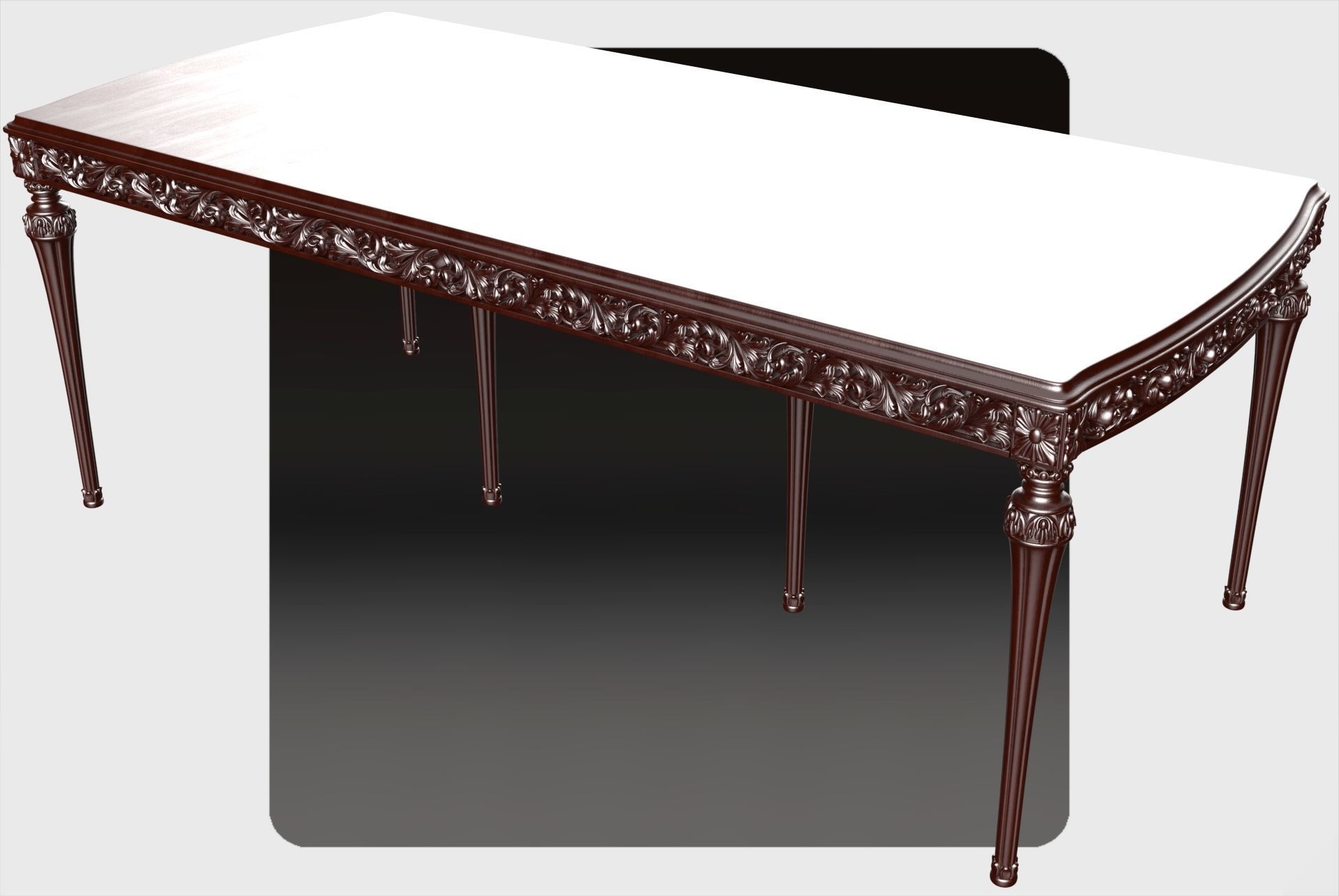 Carved dinner table for cnc 1 3D model_2
