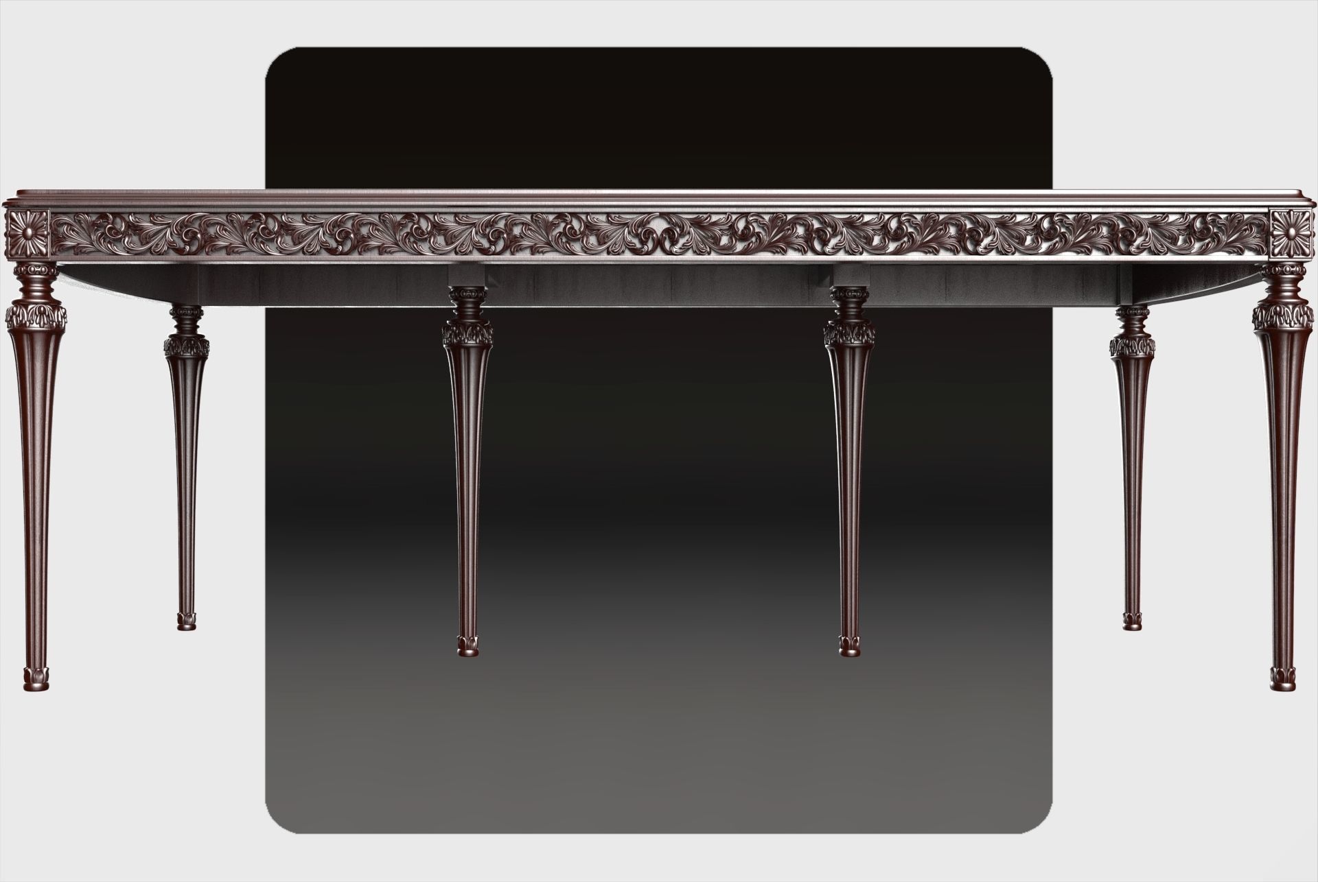 Carved dinner table for cnc 1 3D model_3