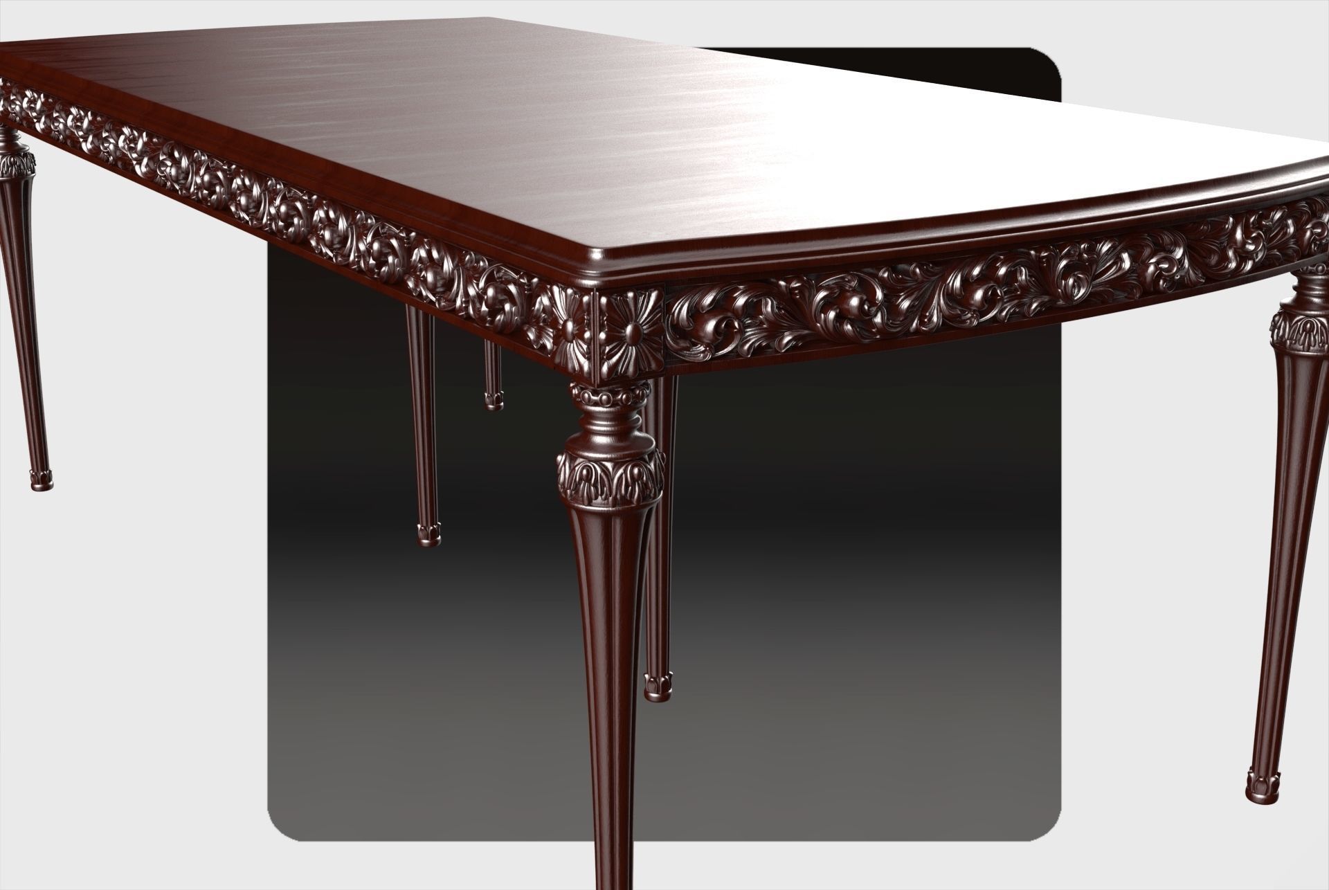 Carved dinner table for cnc 1 3D model_5