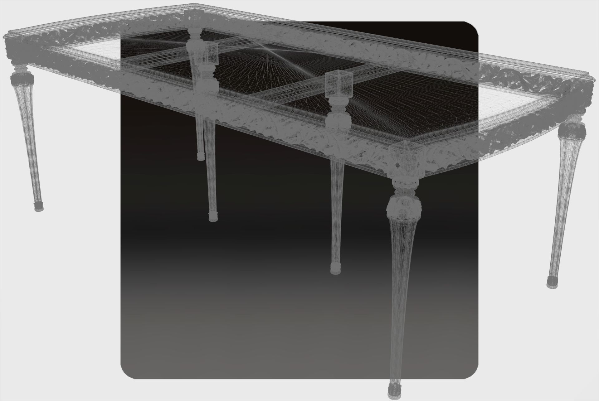 Carved dinner table for cnc 1 3D model_7