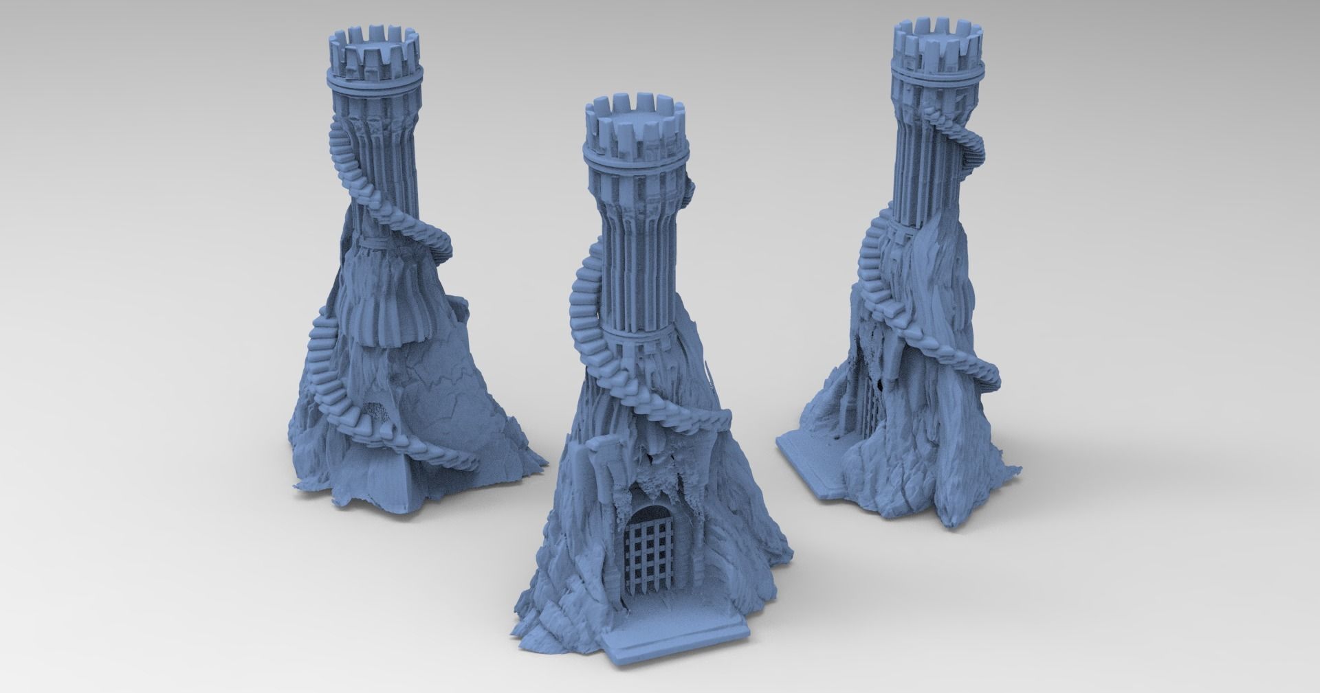 Grey scull Tower 3D model_3