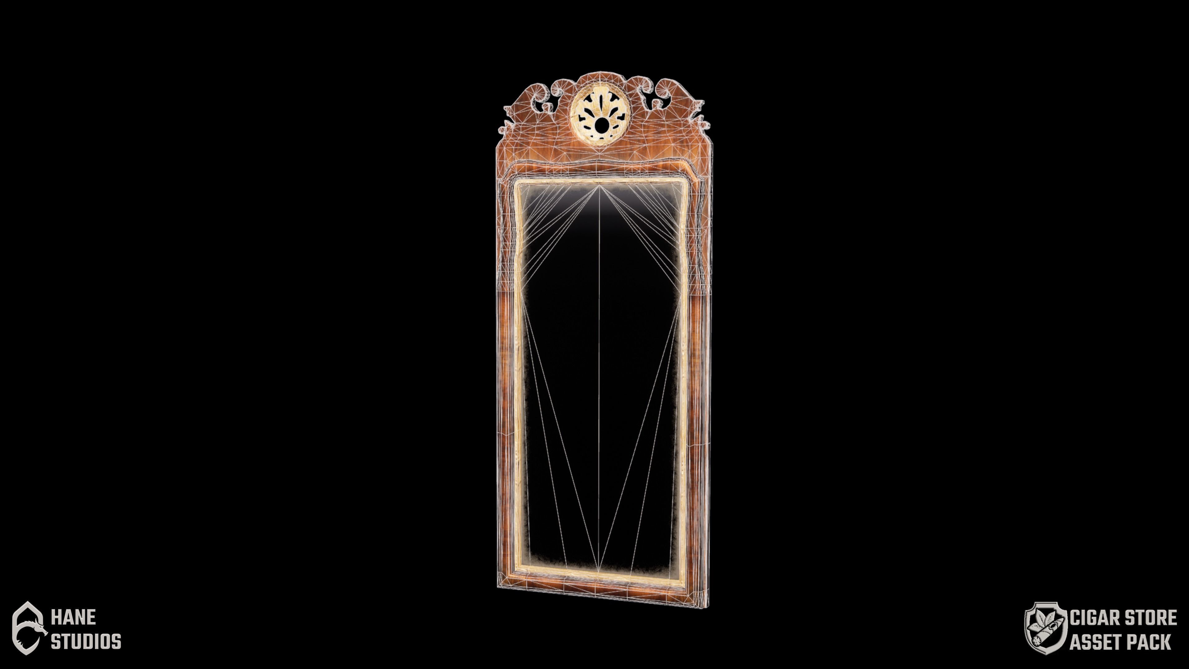 Vintage Mirror 1 - Classic Low-poly 3D model_4