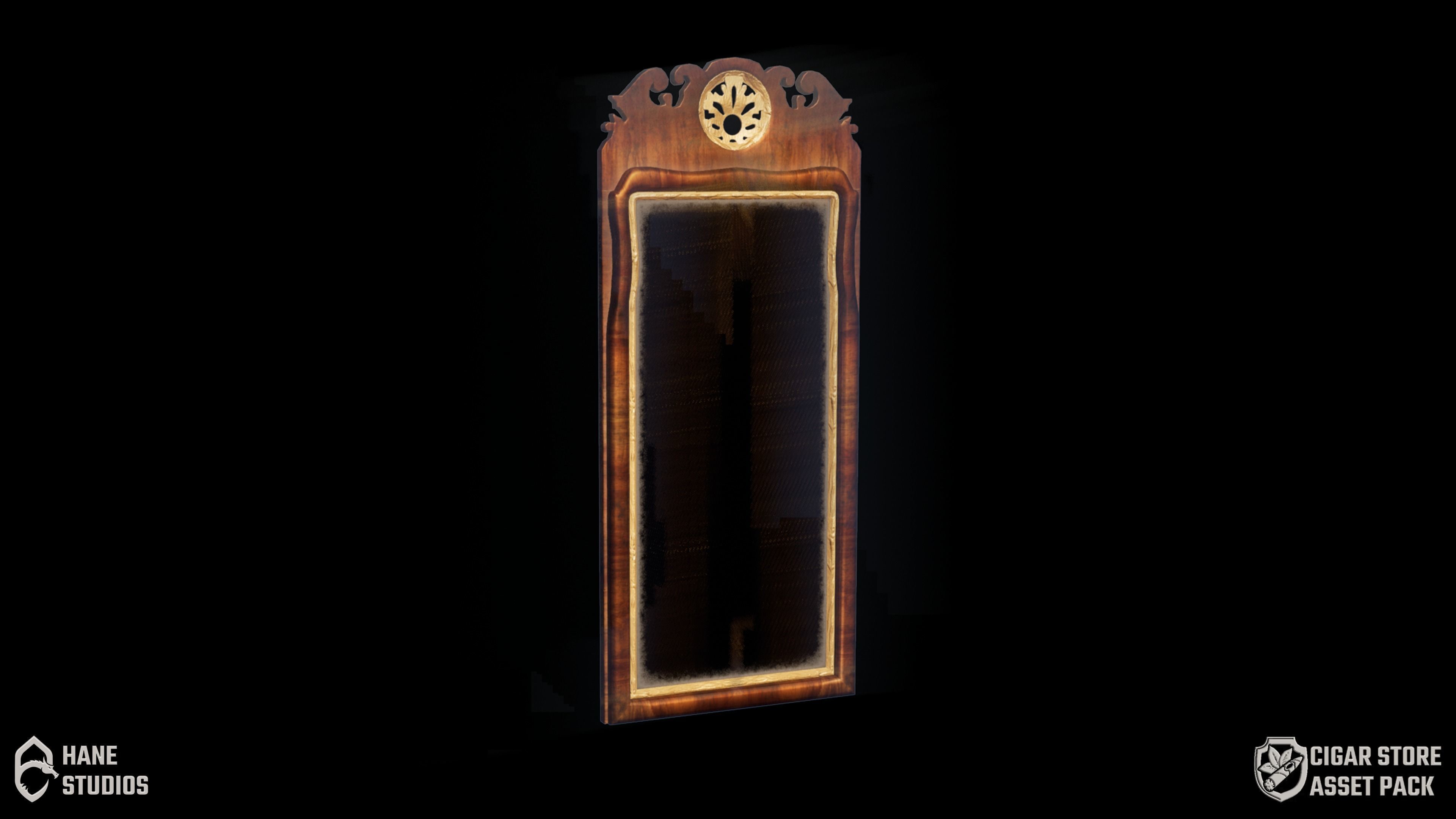Vintage Mirror 1 - Classic Low-poly 3D model_1