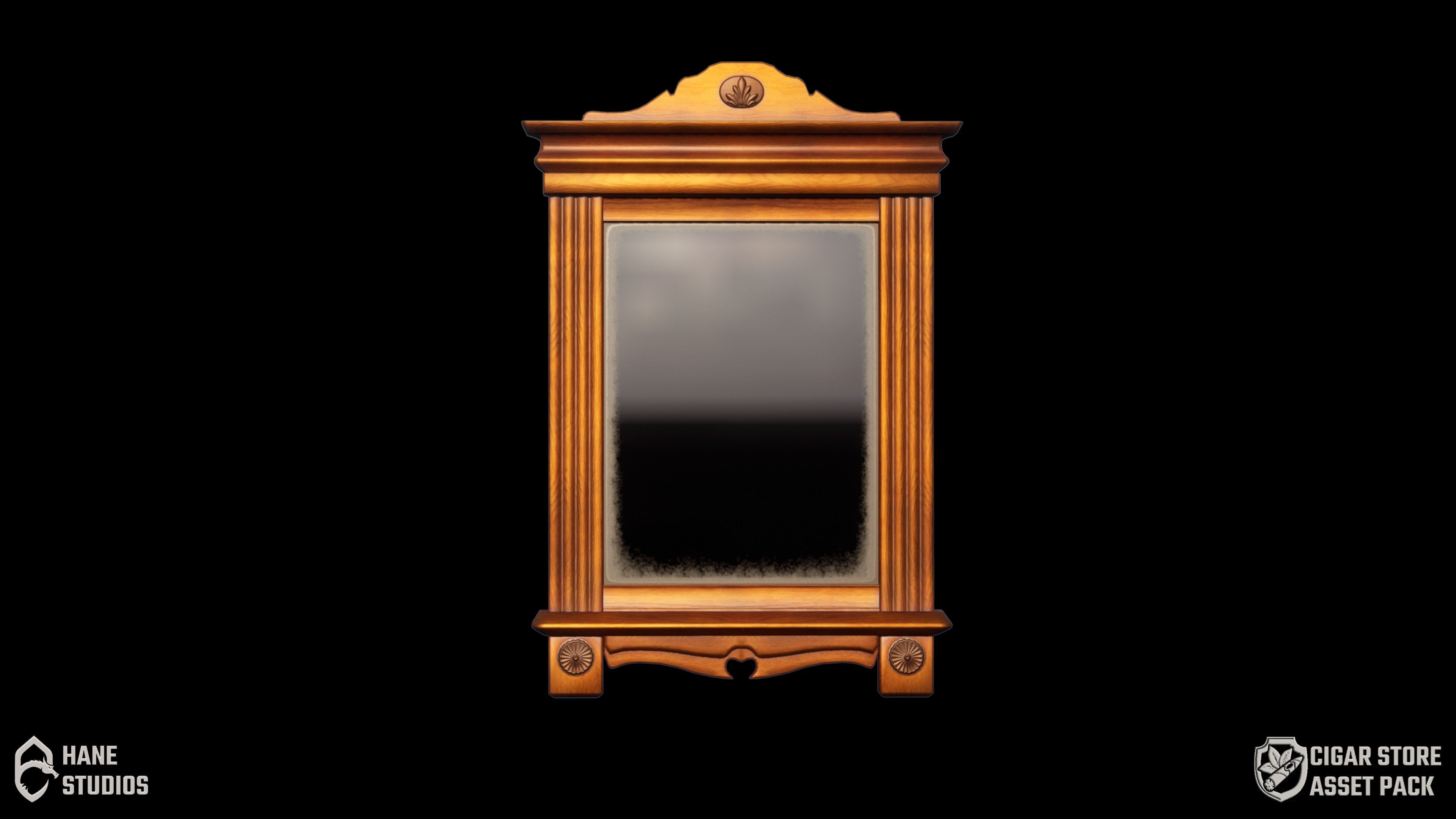 Vintage Mirror 2 - Classic Low-poly 3D model_1